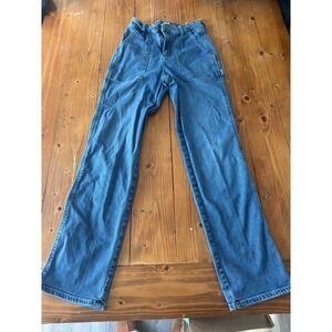 Lee Workwear Carpenter Jeans Blue Denim Relaxed Fit Women Size 4M
